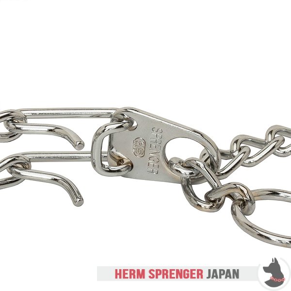 "Issues Killer»というクロムメッキ鋼製プロングカラー　クイックリリーススナップフック　(2.25 mm x 40.5 cm)