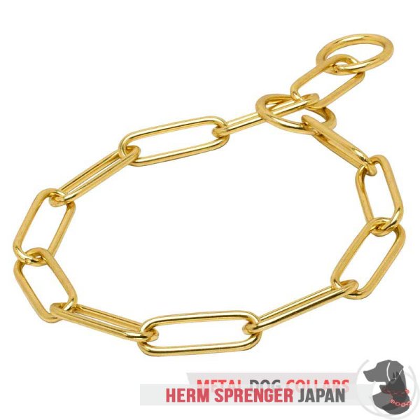 Fur saver chain dog collar made of brass