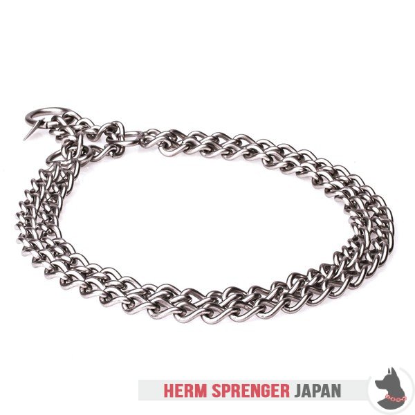 "Manners Maker" Stainless Steel Twin Row Chain Collar - 3.0 mm