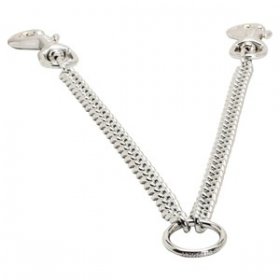 "Double Stroll" クロムメッキ鋼製カプラーリード　二頭の犬の散歩用(3.0 mm x 73.5cm)