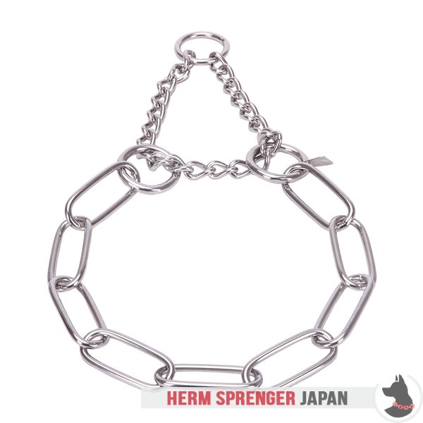 "Martingale Partner" ステンレススチール製ロングリンクののハーフチョークカラー　 締め付けの限定効果　- 4.0 mm