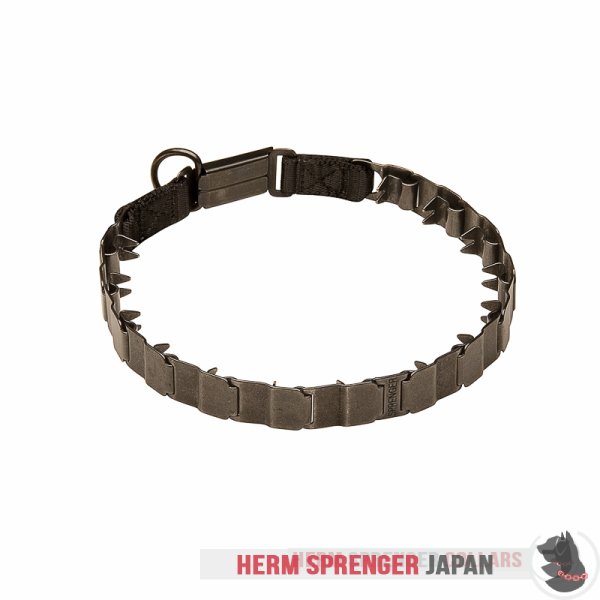 "Dark Force" 黒染めステンレススチール製ネックテック犬のスポーツ用カラー　48 cm