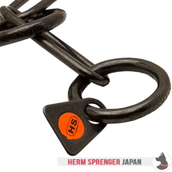 "Fur Fan" 黒染めステンレススチールのチェーン首輪　ロングリンク - 3.0 mm