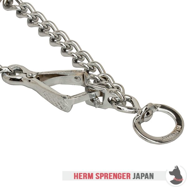 回り継ぎ手付きクイッククイックリリースのスナップフック付きクロムめっき鋼製プロングカラー　4 mm x 63.5 cm