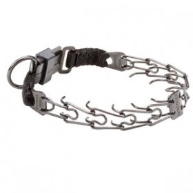 "Good Doggy Kit" Black Stainless Steel Pinch Collar with with Click-Lock Buckle and Nylon Loop (2.25 mm x 16 inches)