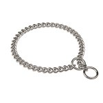 "Great Hugger" Chrome Plated Short Link Chain Collar with Round Chain - 4.0 mm