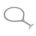 "Taming Force" Chrome Plated Short Link Chain Collar with Flat Chain and Toggle - 3.0 mm