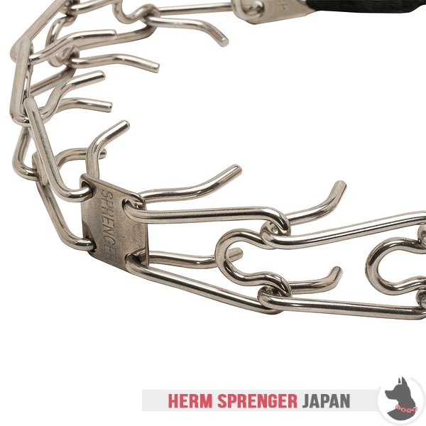 "Taming Loop" クリックロックバックルとナイロン製ループ付きステンレス鋼製犬用ピンチカラー　3.2 mm x 51 cm