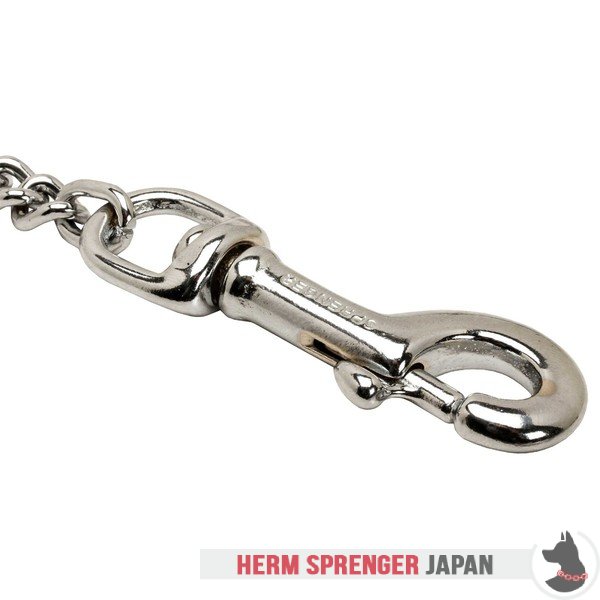 "Double Stroll" クロムメッキ鋼製カプラーリード　二頭の犬の散歩用(3.0 mm x 73.5cm)