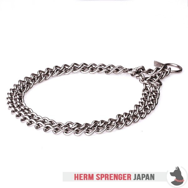 "Manners Maker" Stainless Steel Twin Row Chain Collar - 3.0 mm
