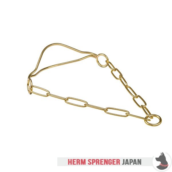 "Shining Victory" 黄銅のドッグショー用カラー　犬の顎掛け付き　3.0 mm