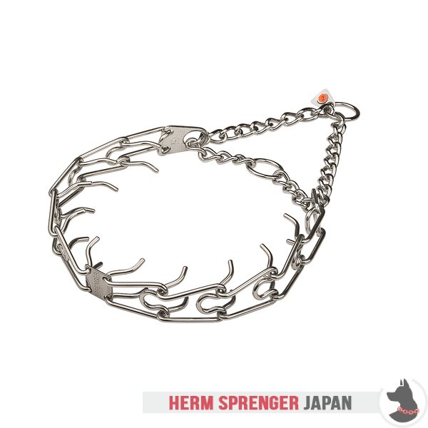 "Anti-Aggression" ステンレス鋼製ピンチカラー　中心部のプレートと組み立てチェーン4 mm x 63.5 cm