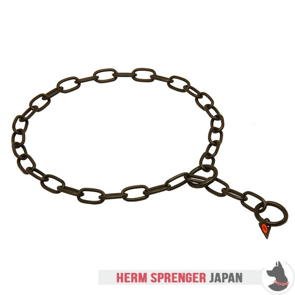 "True Protector" 黒染めステンレス・スチール製中型リンクのチェーン・カラー　- 3.0 mm