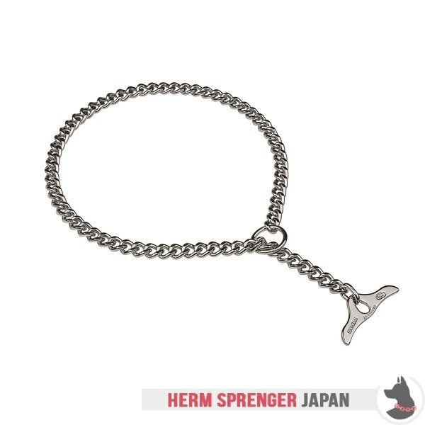 "Taming Force" クロムめっき鋼製ショートリンクのチェーンカラー フラットチェーンとトグル付き 3.0 mm