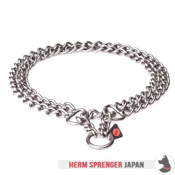 "Manners Maker" Stainless Steel Twin Row Chain Collar - 3.0 mm