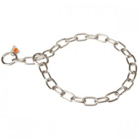 "Training Joy" Stainless Steel Medium Sized Link Chain Collar - 3.0 mm