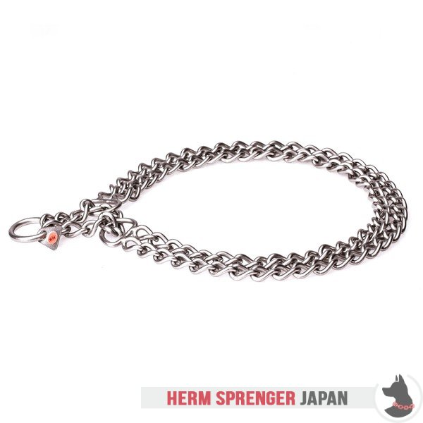 "Manners Maker" Stainless Steel Twin Row Chain Collar - 3.0 mm