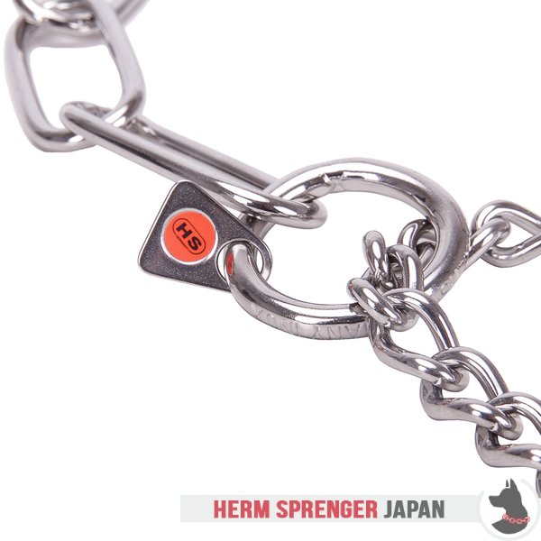 "Martingale Partner" ステンレススチール製ロングリンクののハーフチョークカラー　 締め付けの限定効果　- 4.0 mm