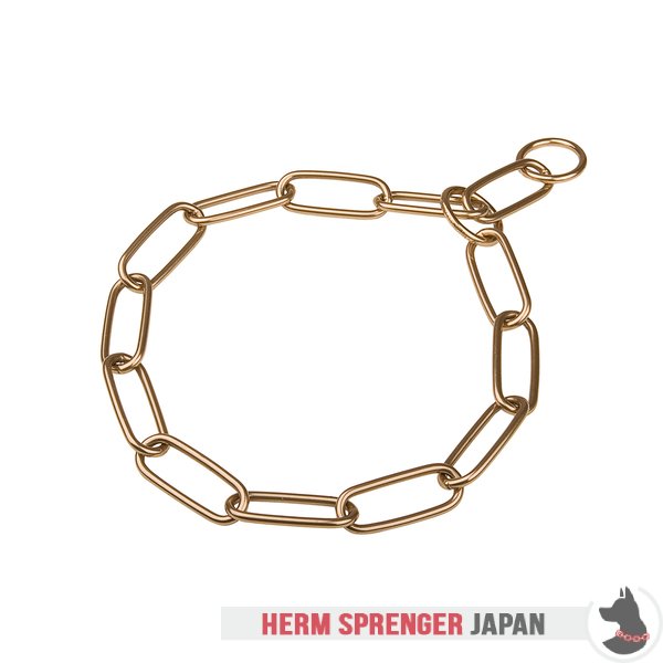 "Spirit of Obedience" クロガン製ロングリンクのチョーク首輪　毛切れ防止チェーン - 4.0 mm