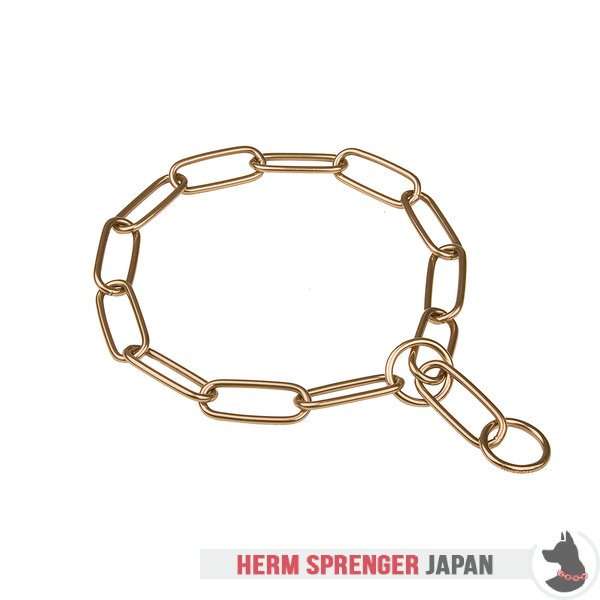 "Spirit of Obedience" クロガン製ロングリンクのチョーク首輪　毛切れ防止チェーン - 4.0 mm