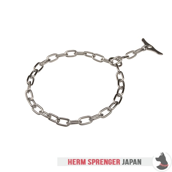 "Comfy Hold" クロムめっき鋼製チョークチェーン　中型リンクとトグル付き - 3.4 mm