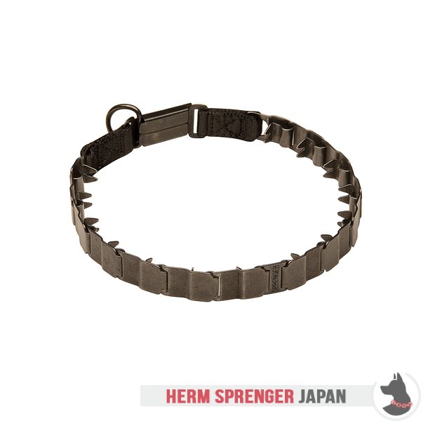 "Dark Force" 黒染めステンレススチール製ネックテック犬のスポーツ用カラー　48 cm