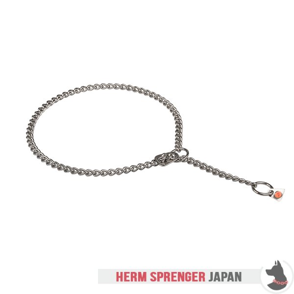 "Mr. Amazing" ステンレススチール製ショットリンクのチェーンカラー　丸型チェーンとウルトラプレート- 2.5 mm