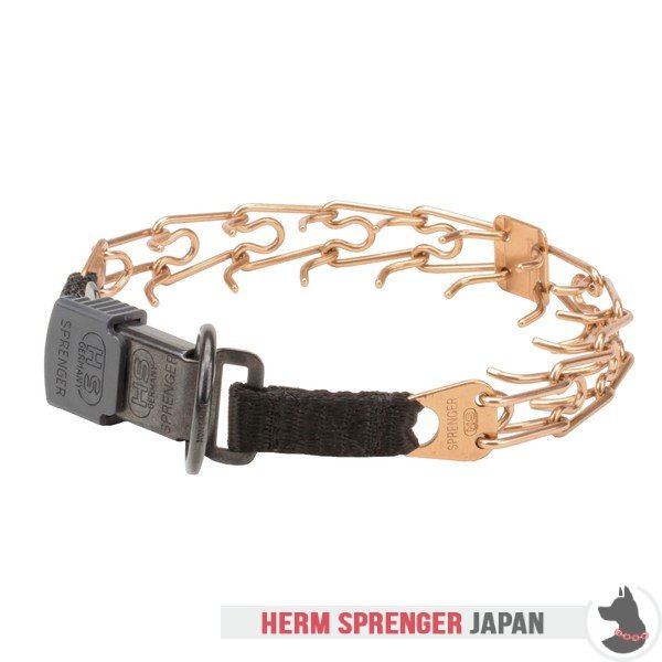 "Comfy Wear" クロガンの犬用ピンチ首輪　中心部プレートとクリック・ロック・バックル付き (2.25 mm x 40.6 cm)