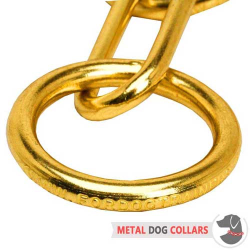 Brass fur saver dog collar