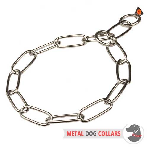 Fur saver choke chain dog collar rust-proof 