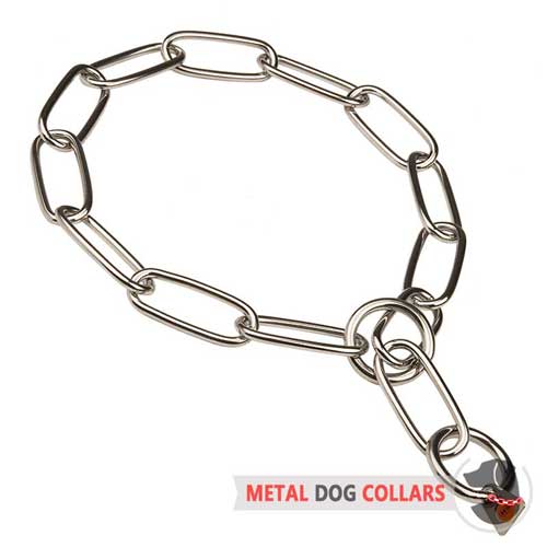 Fur saver choke chain dog collar 