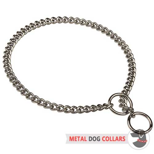 クロムめっき鋼製　犬用チョーク首輪